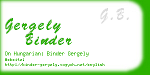 gergely binder business card